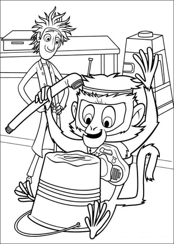 Flint With His Monkey  Coloring Page